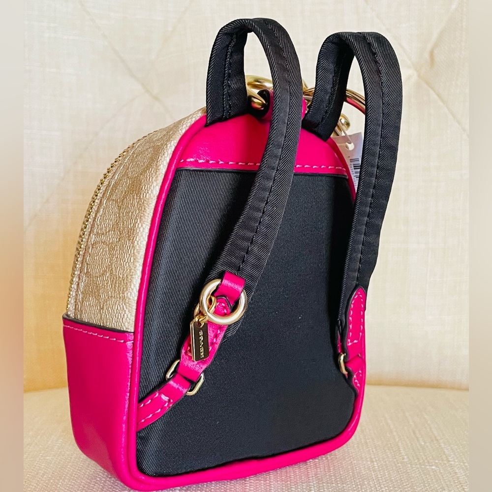 NWT Coach mini court Backpack charm in Signature Canvas - Picture 6 of 8